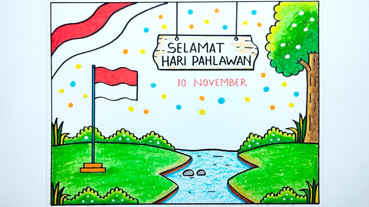 Cara Mudah Membuat Poster Hari Pahlawan 2025 🖍️