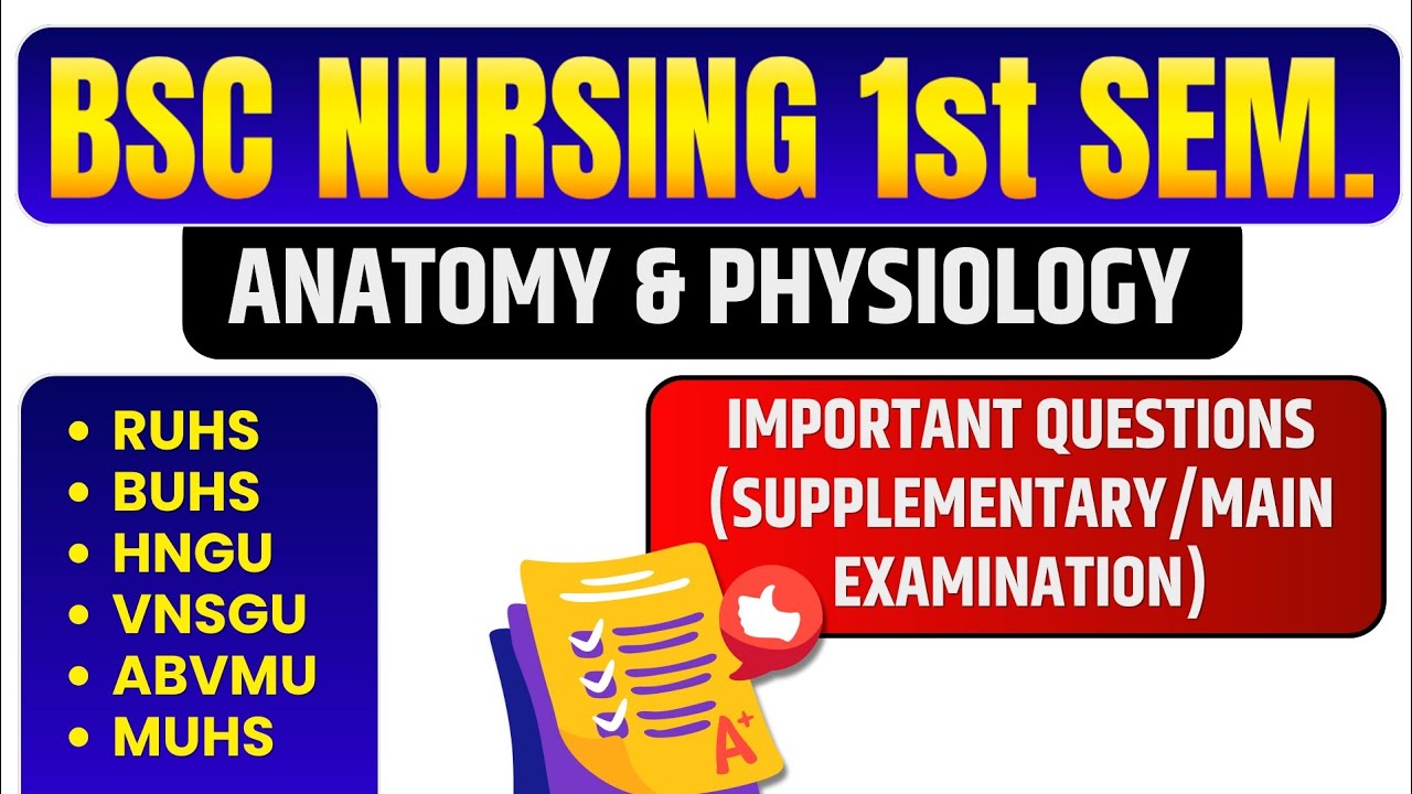 Bsc Nursing 1st Semester Anatomy And Physiology Important Question 2025 // Bsc Nursing 1st Sem