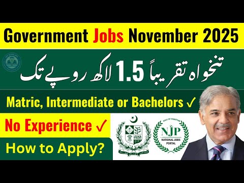 Latest Government Jobs in Pakistan 2025 | Govt Jobs 2025 - No Experience | Apply Online @njp.gov.pk