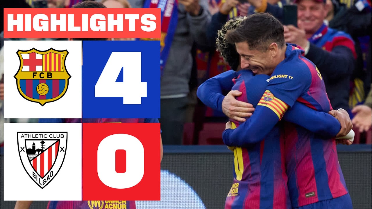 Barcelona 4-0 Athletic Club | La Liga Highlights ⚽