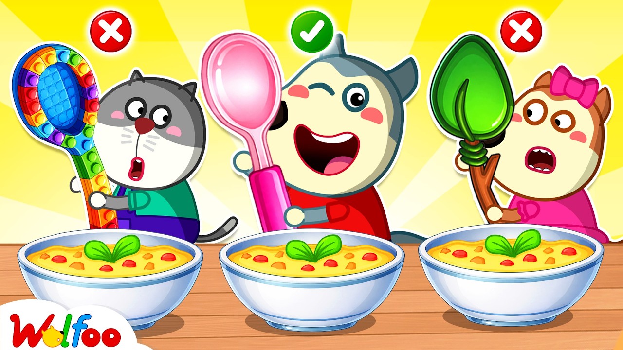 Best Spoon? Funny Eating Challenge with Wolfoo 🥄
