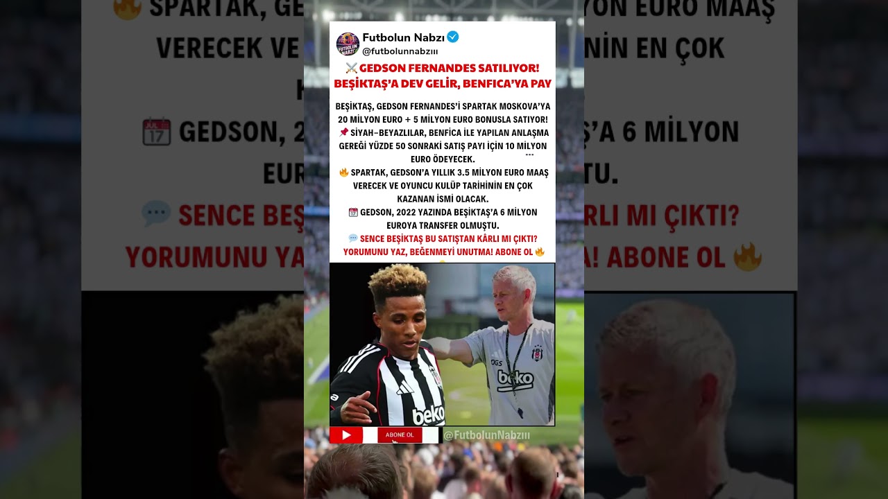 ⚔️ Gedson Fernandes Satılıyor! Beşiktaş’a Dev Transfer, Benfica’ya Pay Şansı