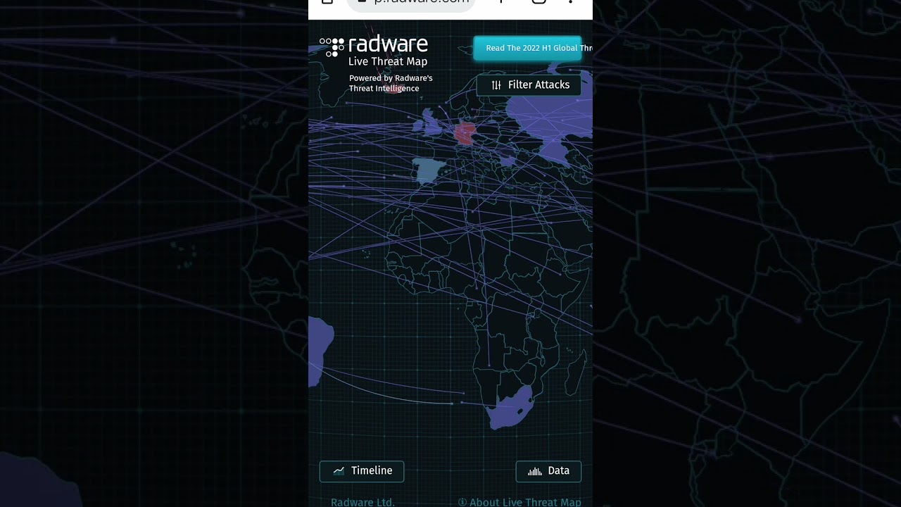 Radware .live .thread map cyber attack