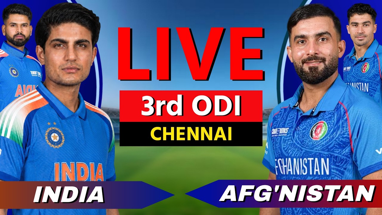 🔴 IND vs AFG Live - 3rd ODI 2026 | Cricket Live Match Today Scores, Commentary, 1st INNINGS