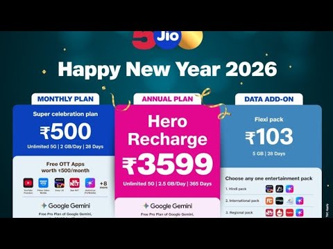 Reliance Jio Launches Happy New Year 2026 Plans 🎉