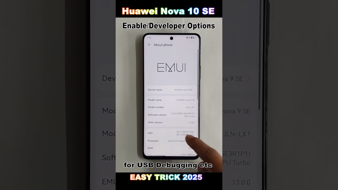 Huawei Nova 10 SE OEM Unlock & Developer Mode 2025 🔓
