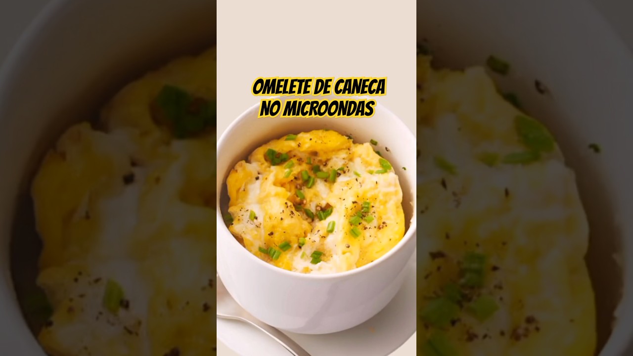 Omelete de caneca no microondas. #omelete #microondas #ovo