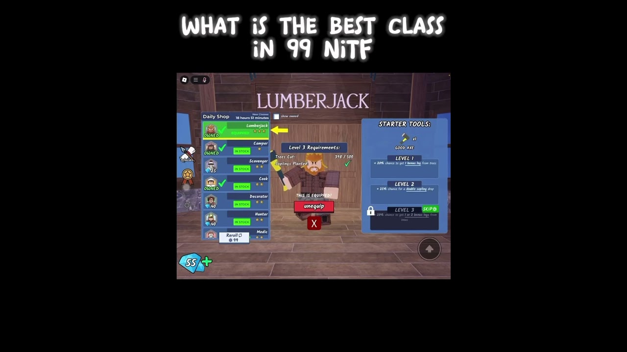 Best Class in 99 Nights Forest 🌳