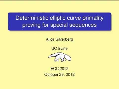 ECC2012 - Deterministic elliptic curve primality proving for special sequences