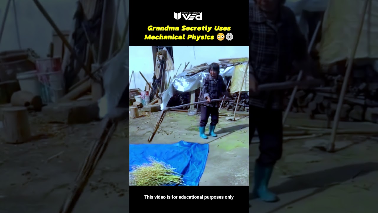 Grandma Uses Mechanical Physics?! 🤯 Ancient Machine ⚙️ #shorts #viral