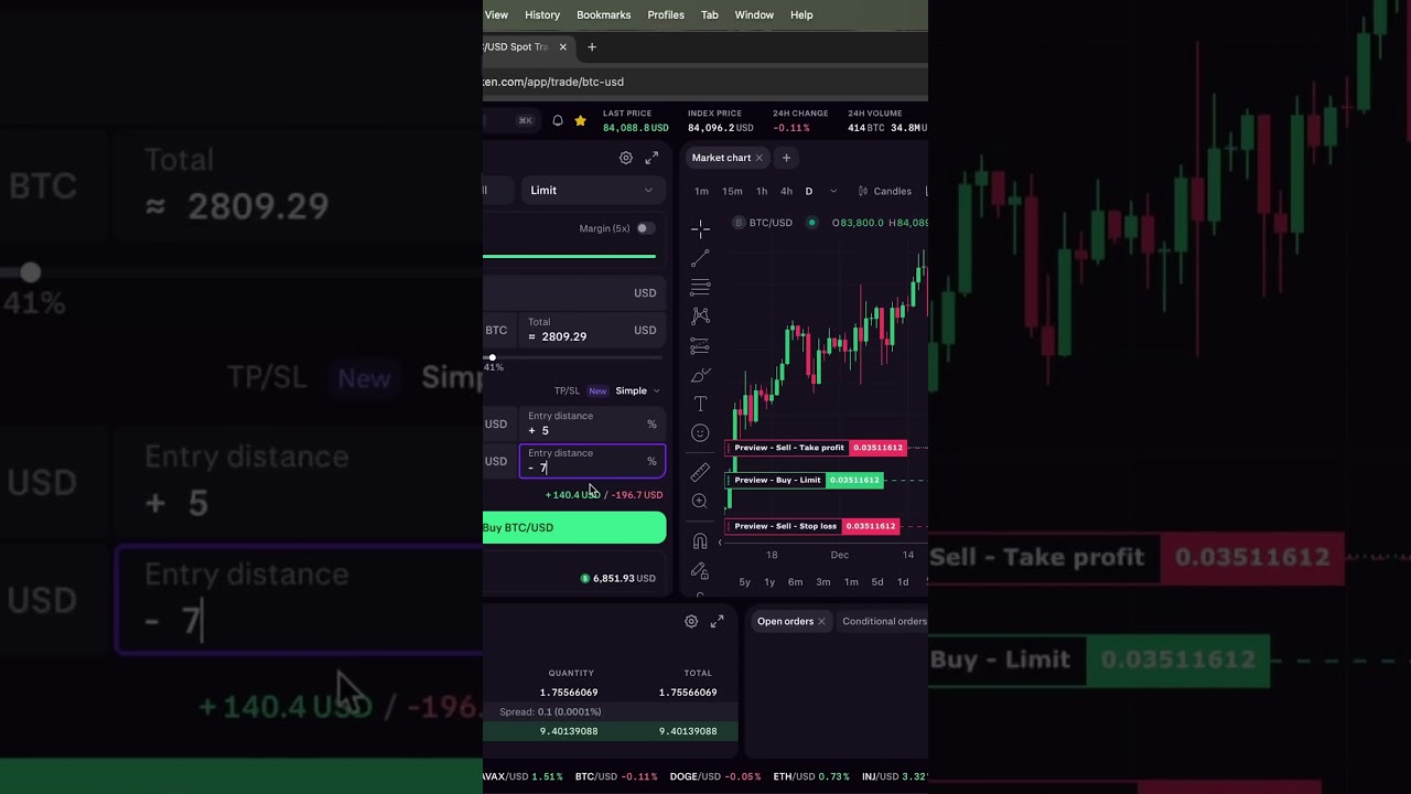 Kraken Pro Launches New TP/SL Feature – Watch the Demo! 📈