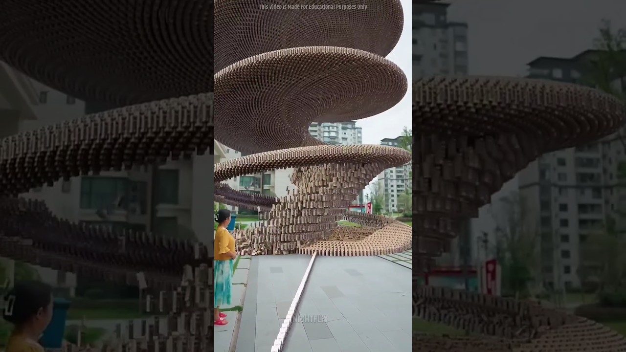 She Creates the Longest Domino Chain