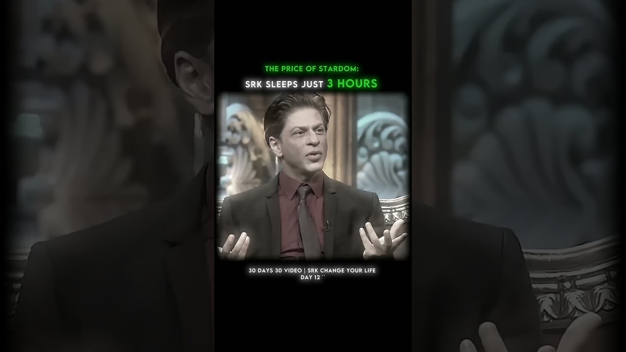 Shah Rukh Khan's Secret to Success: Only 3 Hours Sleep & Hard Work 💪