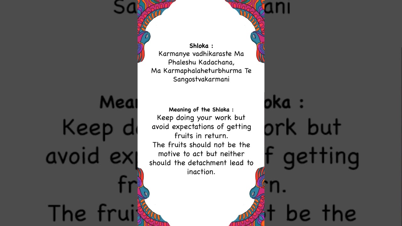 Understanding 'Karmanye Vadhikaraste...' 📜