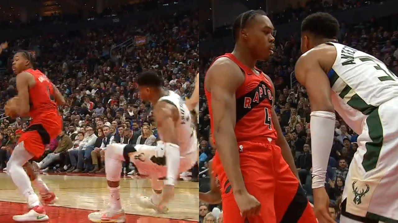 Scottie Barnes Dunks on Giannis and Celebrates with a Flex π