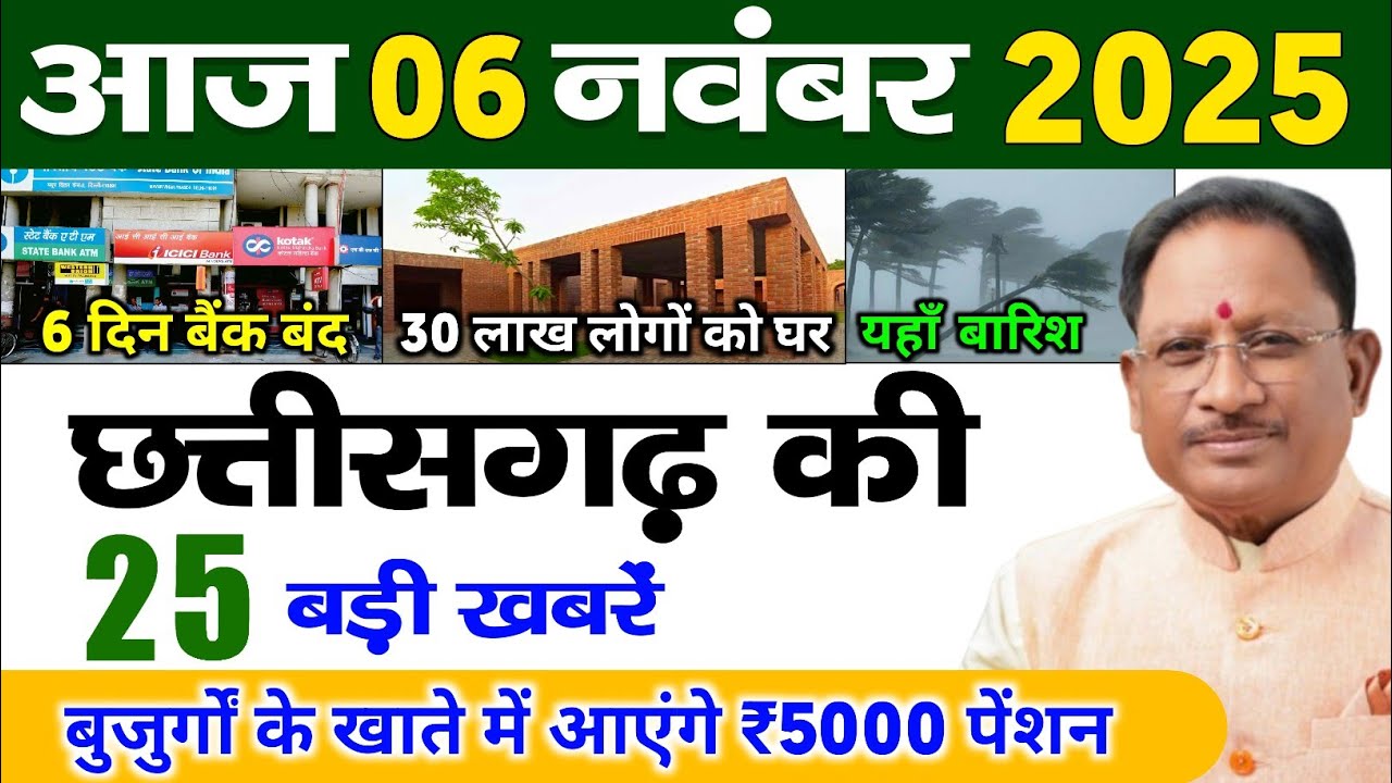 06 छत्तीसगढ़ की प्रमुख खबरें: 6 और 31 अक्टूबर 2025