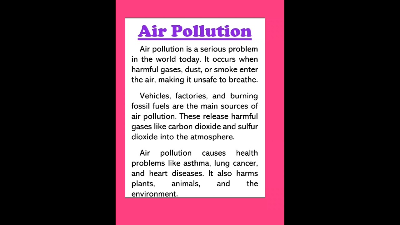 Short Essay on Air Pollution 🌍