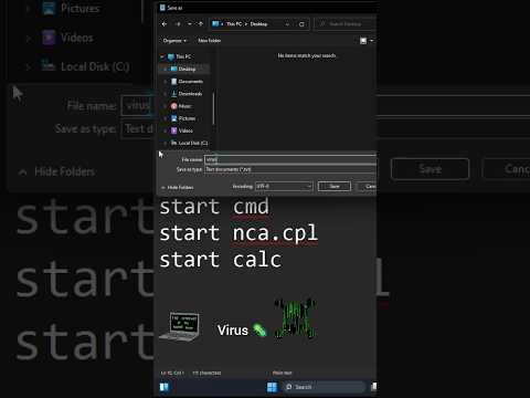 How to Create a Virus ЁЯжа in Windows 11 #notepad #virus #script #voruswindows #nodangrousb