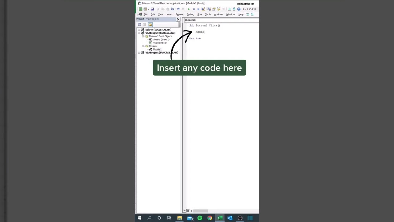 Build Your First Button in Excel VBA π±οΈ
