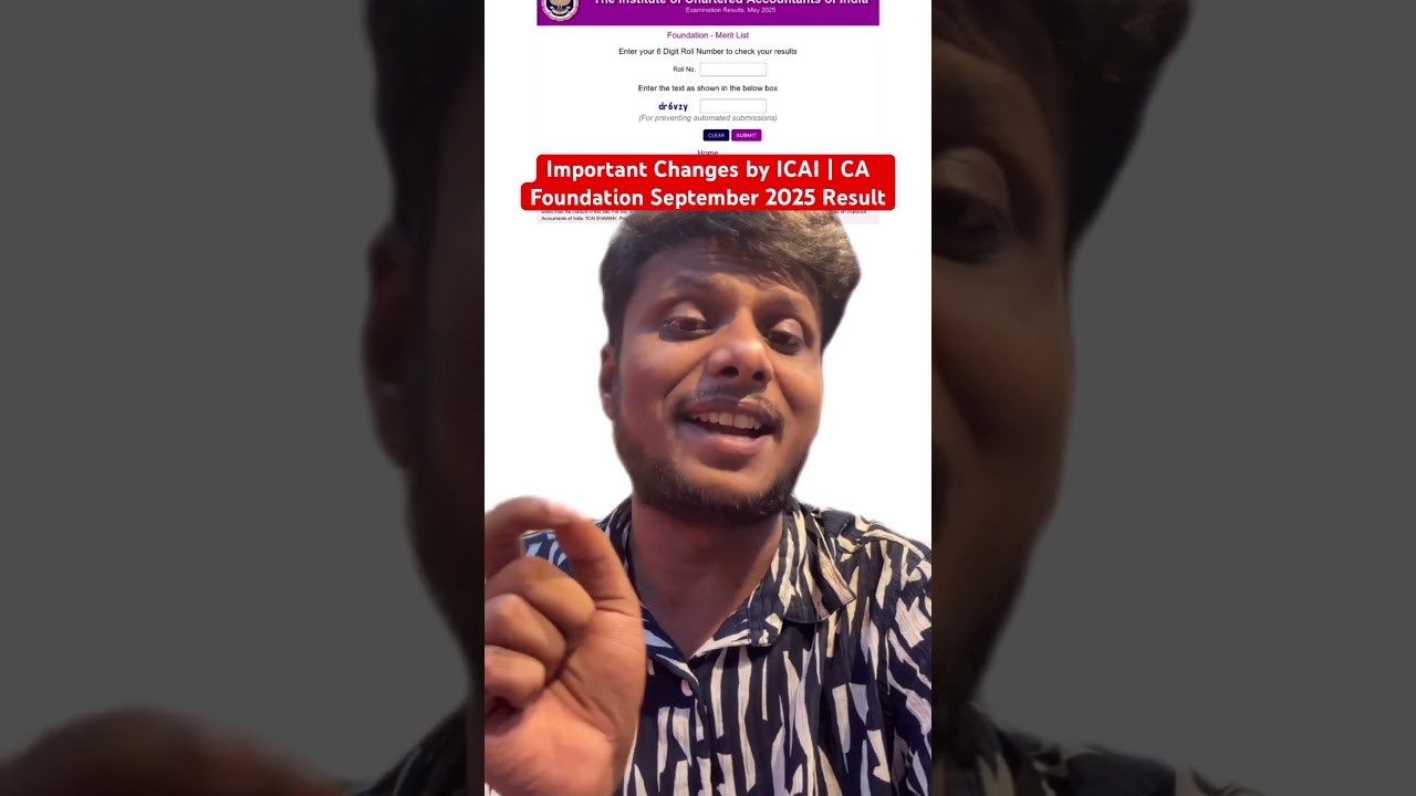 ICAI Announces Key Updates for CA Foundation September 2025 Results π’