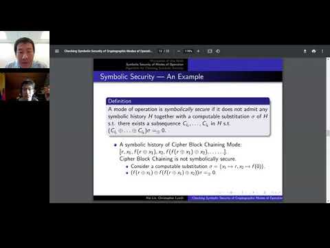 [UNIF 2021] Checking Symbolic Security of Cryptographic Modes of Operation