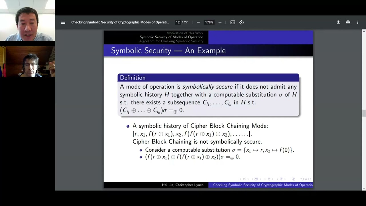 Evaluating Symbolic Security in Cryptographic Modes of Operation