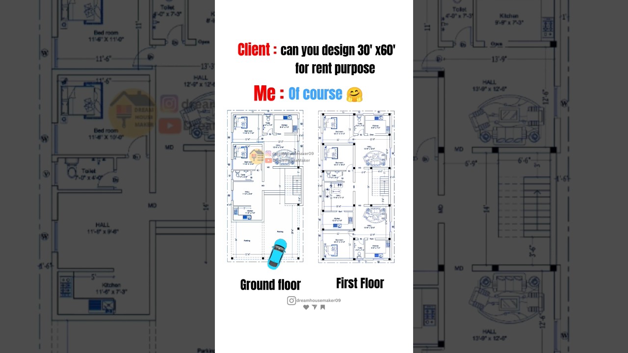 30'x60' Home Design for Rent 🏡
