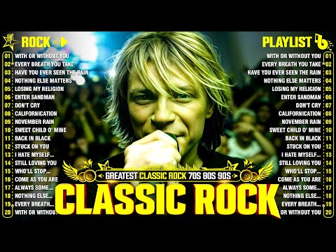 Top 100 Classic Rock Songs Of 80s 90s - Bon Jovi, Aerosmith, Queen, Guns N' Roses, Metallica, Queen