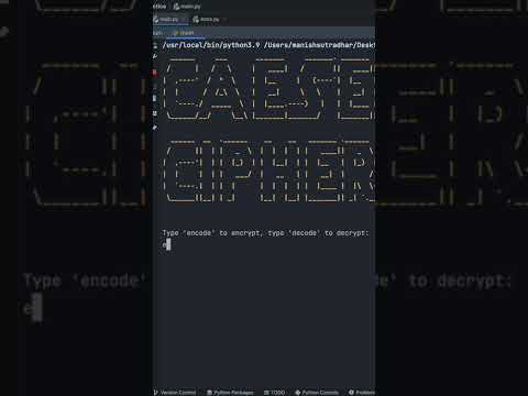 Caesar Cipher cryptography using python #python #shorts