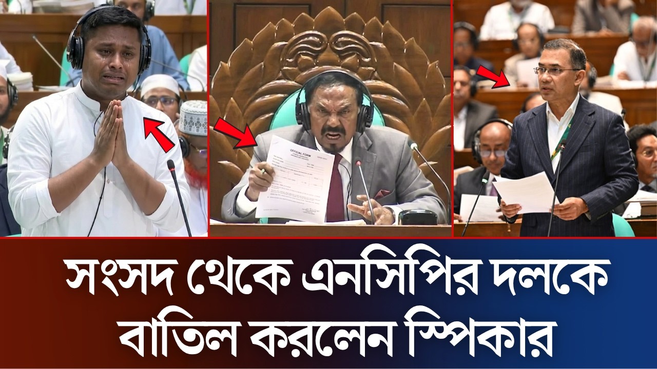 সংসদ থেকে এনসিপি দল বাতিল স্পিকার এর সিদ্ধান্ত