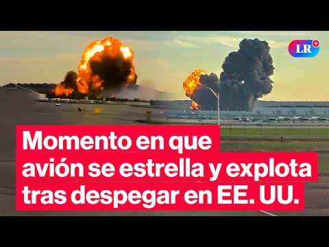 🚨EE. UU.: así fue el PRECISO MOMENTO en que AVIÓN se ESTRELLA y EXPLOTA tras despegar | #LR