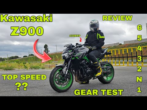 KAWASAKI Z900 REVIEW AND GEAR TEST TOP SPEED 🔥