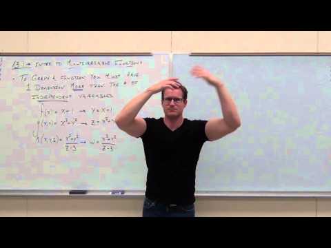 Calculus 3 Lecture 13.1:  Intro to Multivariable Functions (Domain, Sketching, Level Curves)