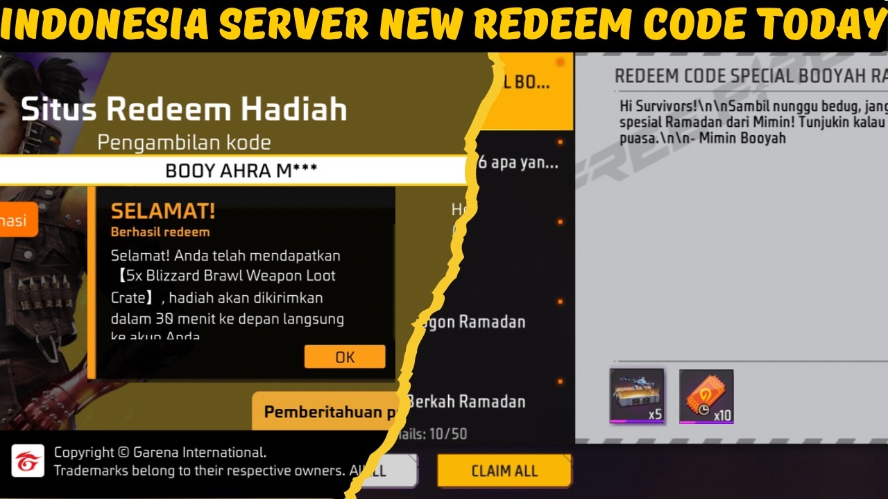 FF Indonesia Server: New Redeem Code & Event 🔥
