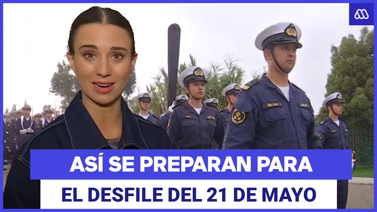 Preparación de mujeres cadetes para el desfile del 21 de mayo