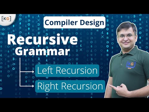 3.5 Recursive Grammar left recursion right recursion removal elimination in hindi compiler design