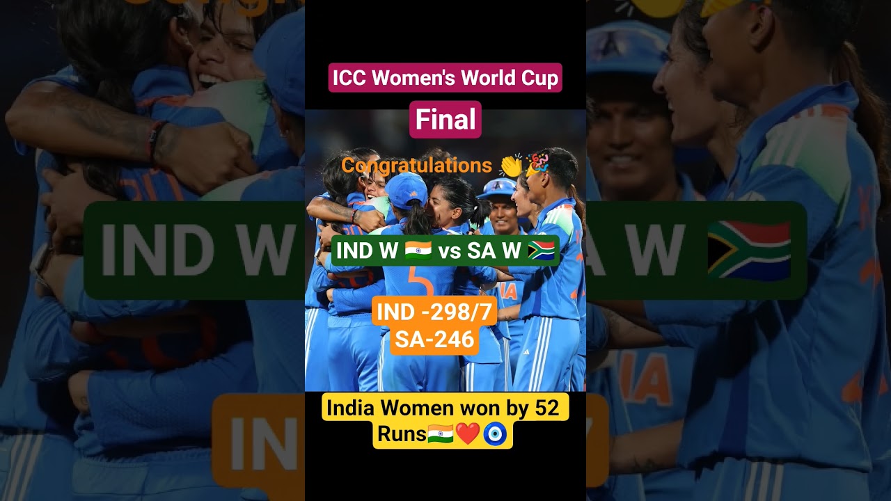 India Clinches Victory in Women's Cricket World Cup Final ๐