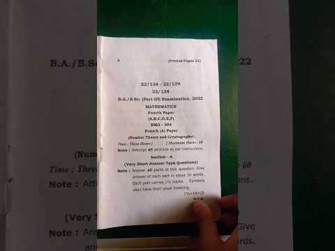 Mathematics || 4th paper || number theory and Cryptography