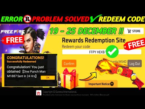 Free Fire Redeem Codes for December 20 ๐ฎ