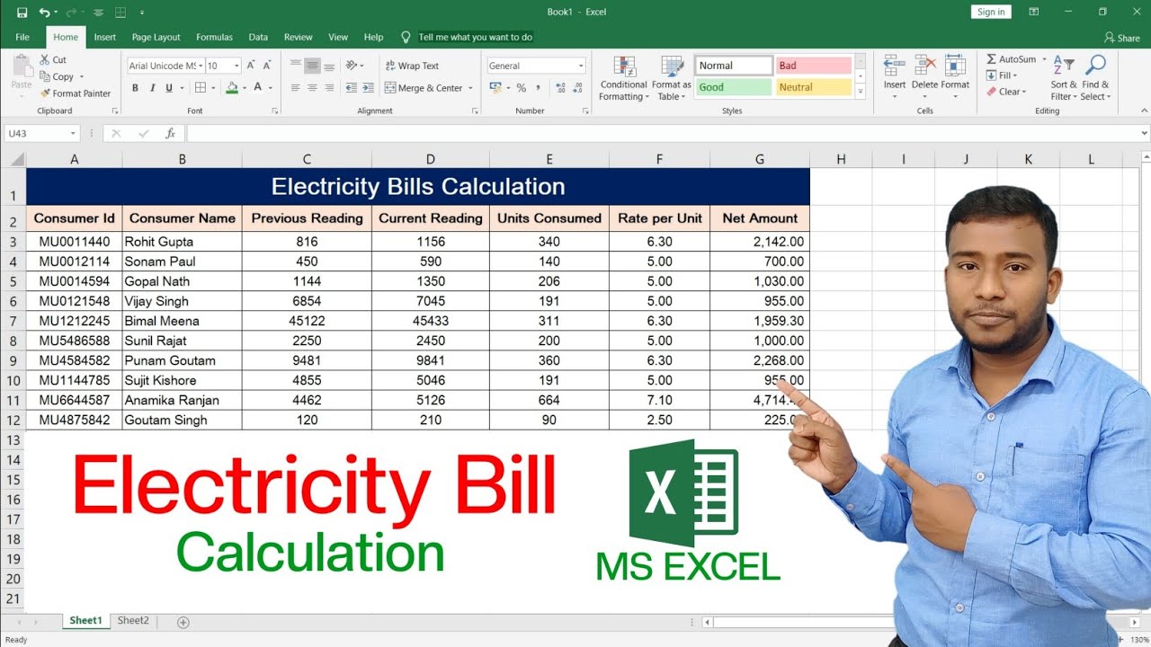 Excel Electricity Bill Calculation Guide ⚡