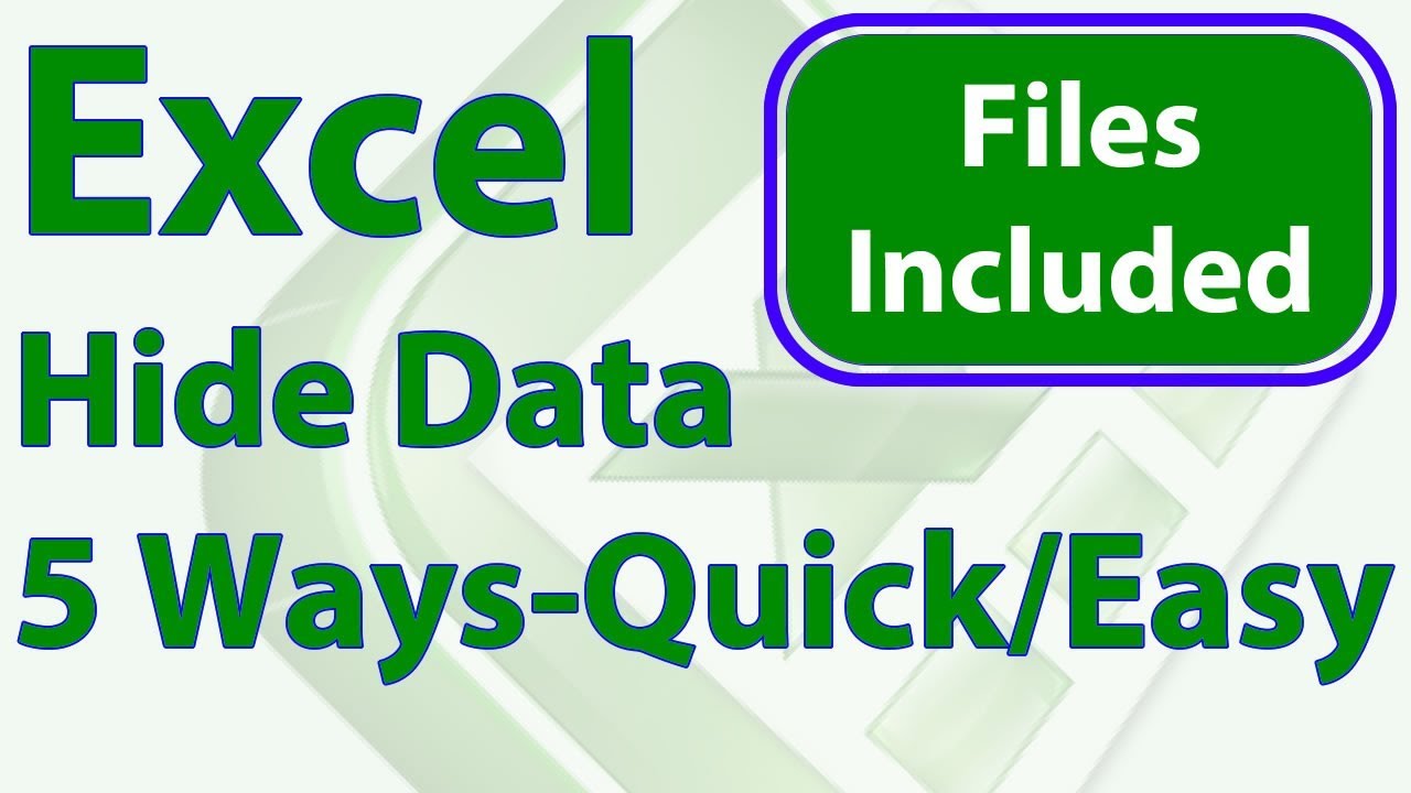 5 Simple Methods to Conceal Data in Excel