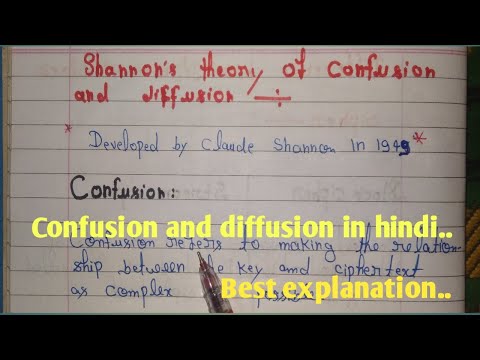 Shannon's theory of confusion and diffusion / confusion vs diffusion / cryptography || #mscoder