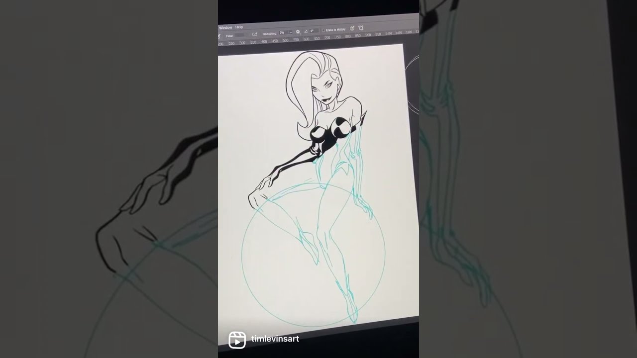 Poison Ivy Art Process: Sketch to Color 🌿