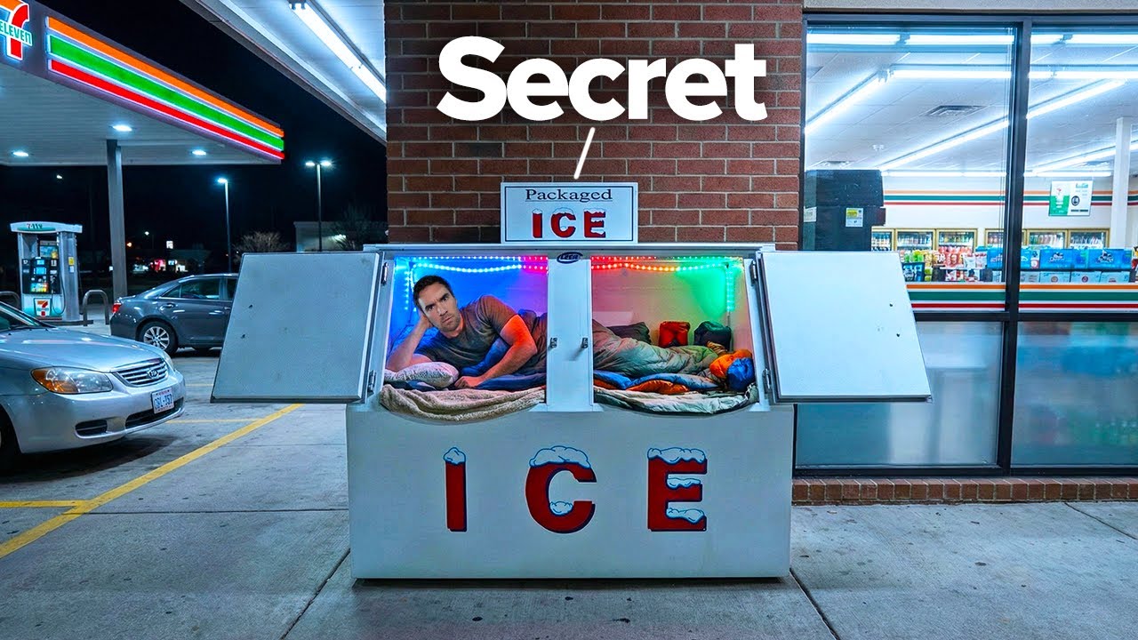 Built a Secret Room in a Gas Station Freezer ❄️