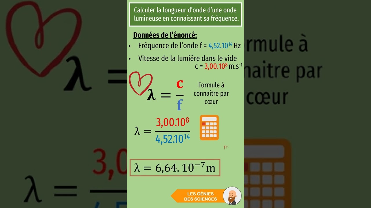 Calculer la longueur d'onde à partir de la fréquence 🌈