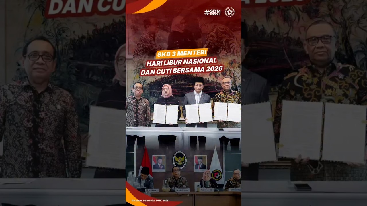 SKB 3 Penetapan Hari Libur Nasional dan Cuti Bersama Tahun 2026 oleh Pemerintah