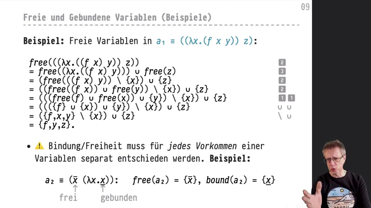 Informatik 1 Kapitel 13: Freie & Gebundene Variablen + β-Reduktion erklärt 📚
