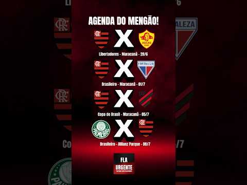VEJA OS PRÓXIMOS JOGOS DO FLAMENGO! MENGÃO JOGA TRÊS NO MARACANÃ!