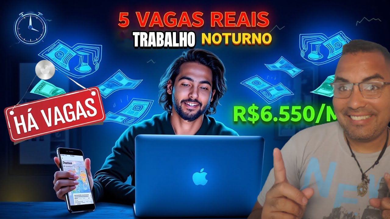 5 Vagas de Trabalho Noturno em Casa até R$6.550