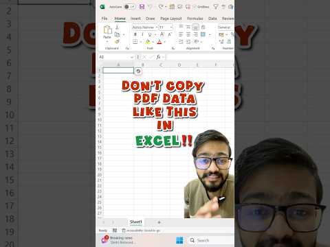 Don't Copy PDF Data in Excel‼️Instead Use Amazing Trick #exceltips #excel #exceltricks #shorts